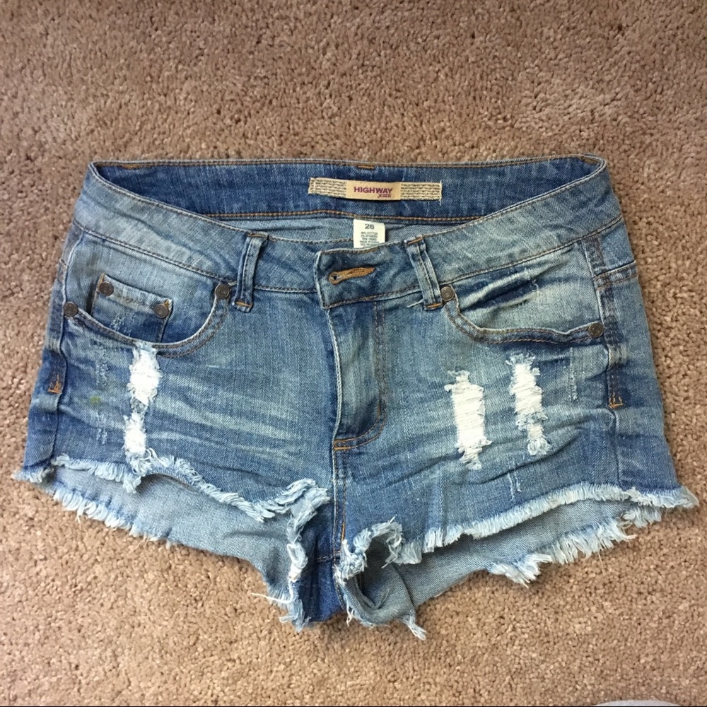 Highway Jeans Destructed Denim Shorts